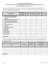 Document preview: DNR Form 542-0529 Round 7 Budget Narrative - Outdoor Recreation Legacy Partnership (Orlp) Program - Iowa