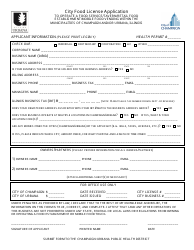 Retail Food Establishment Health Permit Application to Operate Within Champaign and/or Urbana - Champaign County, Illinois, Page 2