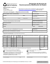 Formulario F245-030-999 Declaracion De Servicios De Reentrenamiento Y Modificacion De Empleo - Washington (Spanish)
