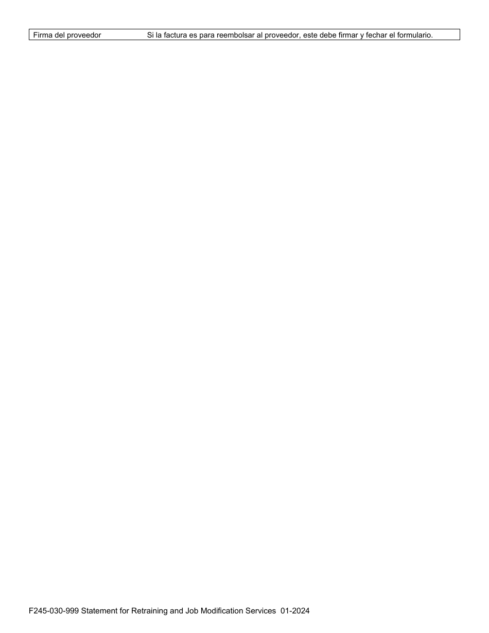 Formulario F245-030-999 Declaracion De Servicios De Reentrenamiento Y Modificacion De Empleo - Washington (Spanish), Page 3