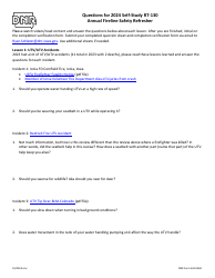 DNR Form 542-0694 Questions for Self-study Rt-130 Annual Fireline Safety Refresher - Iowa