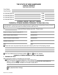 Form NHJB-3170-F Juvenile Abuse/Neglect Order - Parental Fitness Hearing Pursuant to Rsa 169-c:19-e - New Hampshire