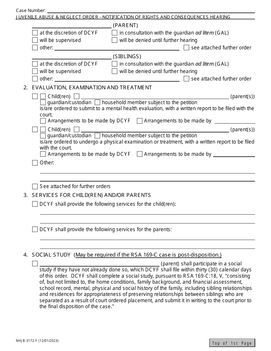 Form NHJB-3172-F Juvenile Abuse / Neglect Order - Notification of Rights and Consequences Hearing - New Hampshire, Page 3
