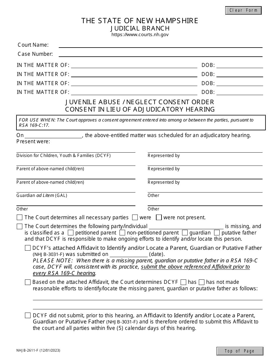 Form NHJB-2611-F - Fill Out, Sign Online and Download Fillable PDF, New ...