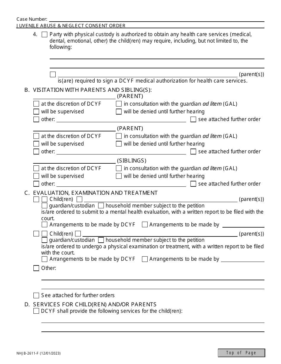 Form NHJB-2611-F Juvenile Abuse / Neglect Consent Order - Consent in Lieu of Adjudicatory Hearing - New Hampshire, Page 5