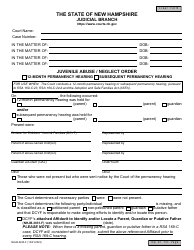 Form NHJB-2230-F Juvenile Abuse/Neglect Order - 12-month Permanency Hearing/Subsequent Permanency Hearing - New Hampshire