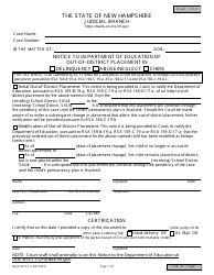 Document preview: Form NHJB-3217-F Notice to Department of Education of out-Of-District Placement in Delinquency/Abuse/Neglect/Chins - New Hampshire