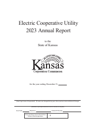 Document preview: Electric Cooperative Utility Annual Report - Cover Only - Kansas, 2023