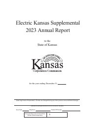 Document preview: Electric Kansas Supplemental Annual Report - Cover Only - Kansas, 2023