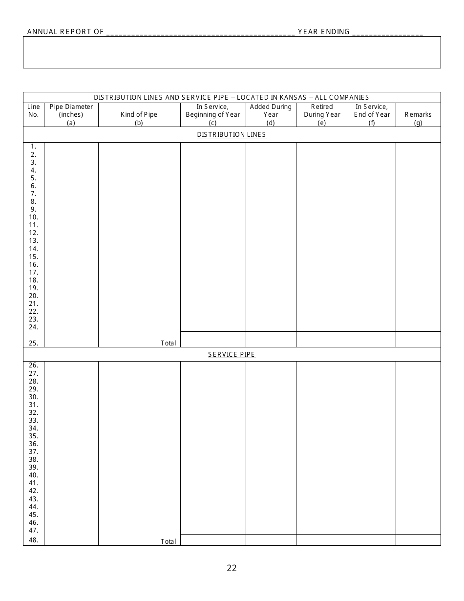 Gas Utility Kansas Supplemental Annual Report - Kansas, Page 23