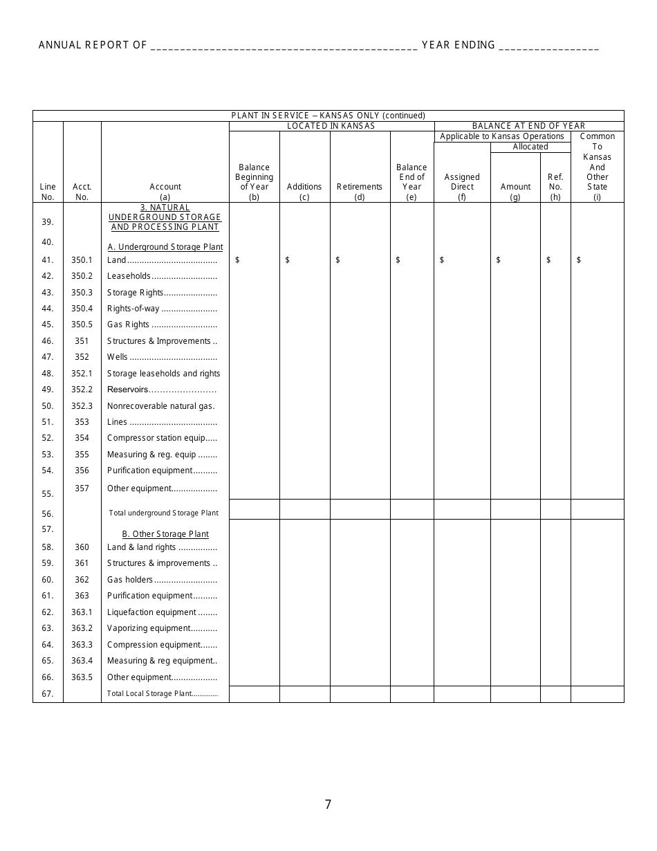 Gas Utility Kansas Supplemental Annual Report - Kansas, Page 8