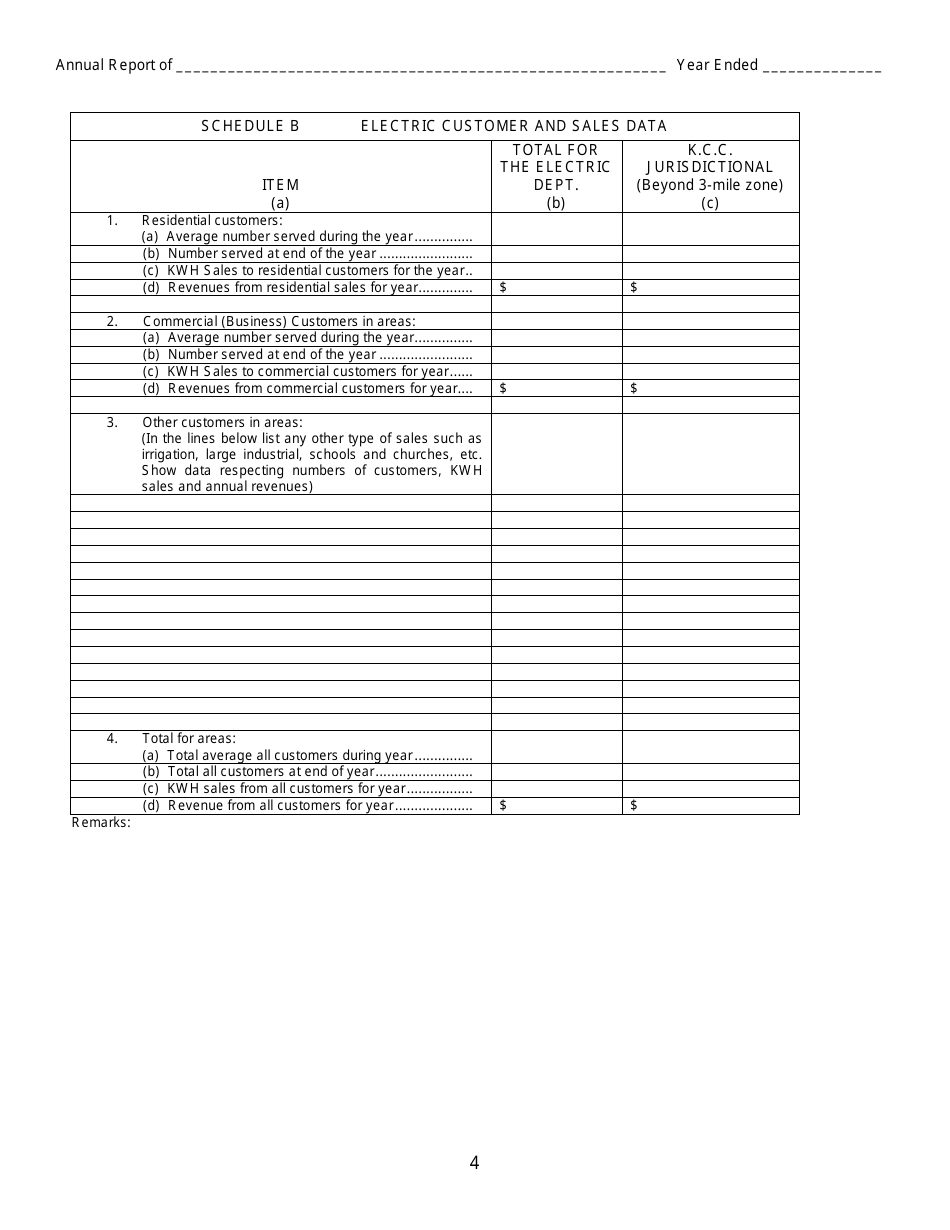 Third Class Cities Municipal Electric Utilities Annual Report - Kansas, Page 5