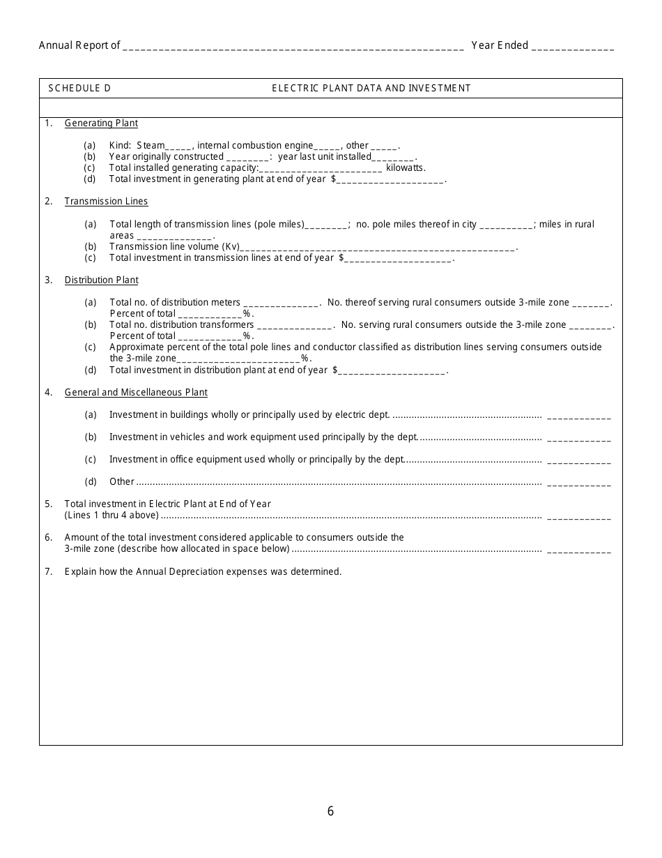 Third Class Cities Municipal Electric Utilities Annual Report - Kansas, Page 7