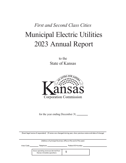 First and Second Class Cities Municipal Electric Utilities Annual Report - Kansas, 2023