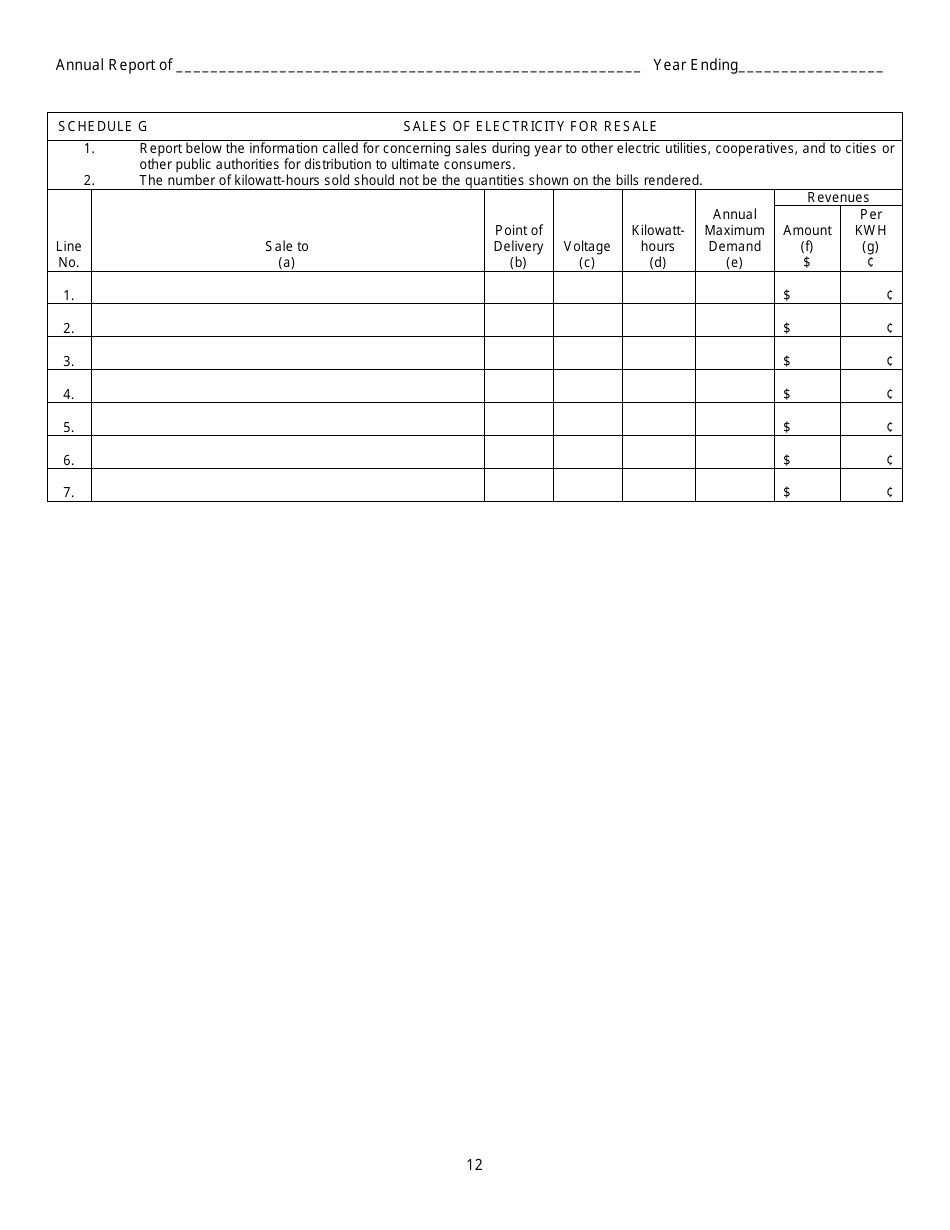 First and Second Class Cities Municipal Electric Utilities Annual Report - Kansas, Page 13