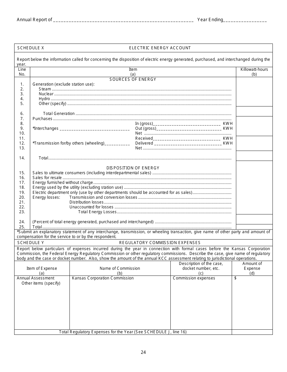 First and Second Class Cities Municipal Electric Utilities Annual Report - Kansas, Page 25