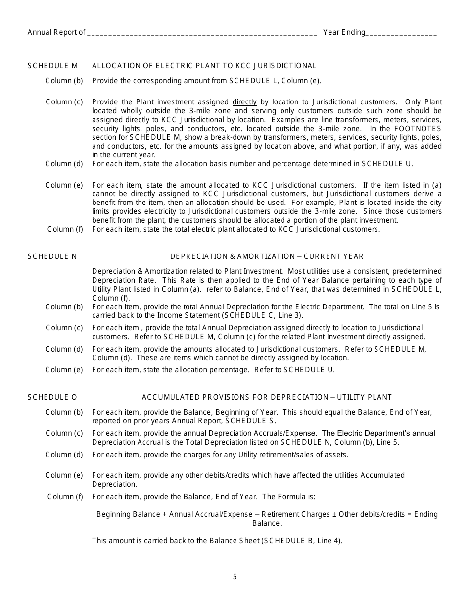 First and Second Class Cities Municipal Electric Utilities Annual Report - Kansas, Page 6