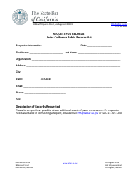 Document preview: Request for Records Under California Public Records Act - California