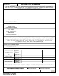 Document preview: AETC Form 187 Unique Vehicle Pre-purchase Form