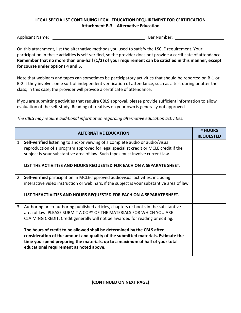 Post-examination Application for Initial Certification - Legal Malpractice Law Certified Specialist - California, Page 14