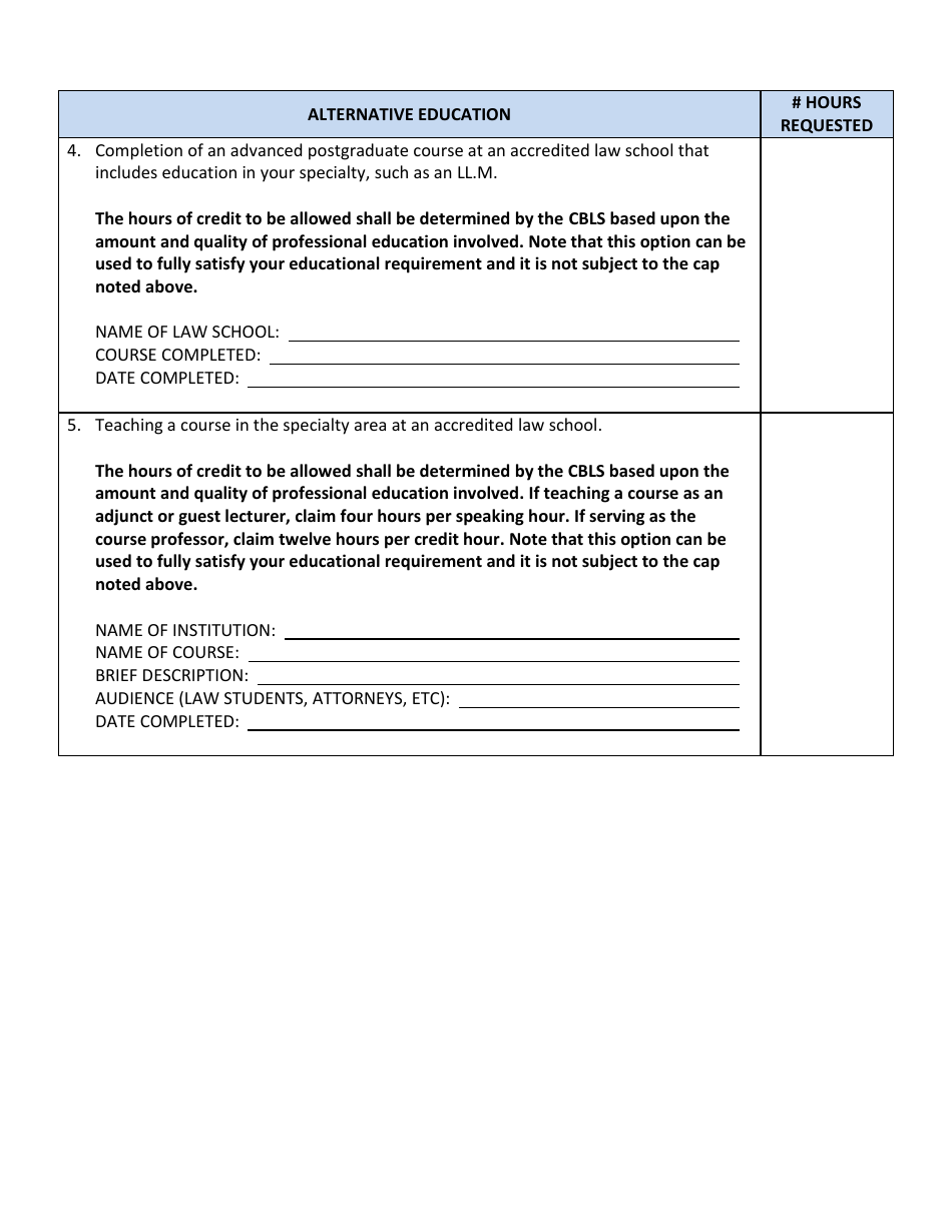 Post-examination Application for Initial Certification - Legal Malpractice Law Certified Specialist - California, Page 15