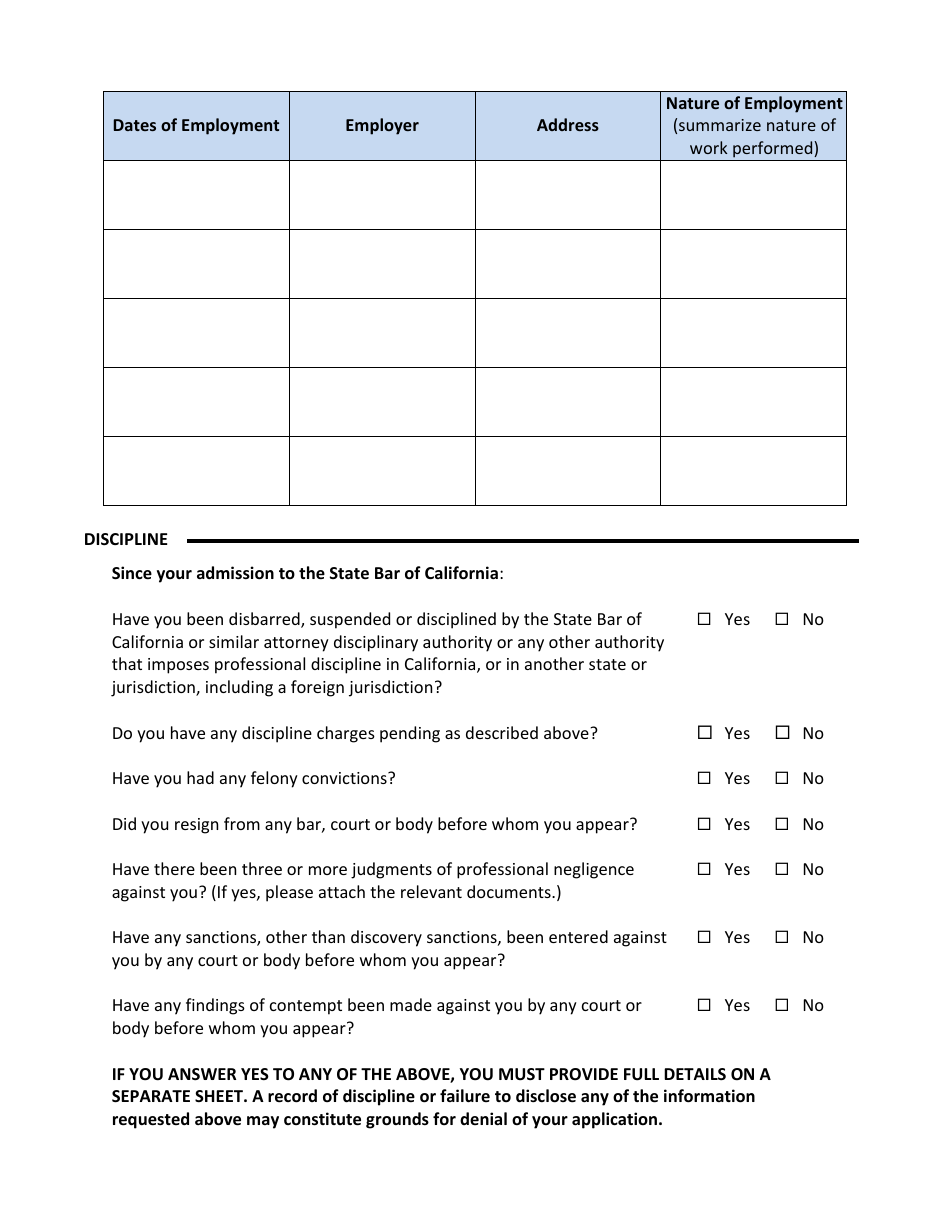 Post-examination Application for Initial Certification - Legal Malpractice Law Certified Specialist - California, Page 6