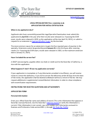 Document preview: Post-examination Application for Initial Certification - Legal Malpractice Law Certified Specialist - California