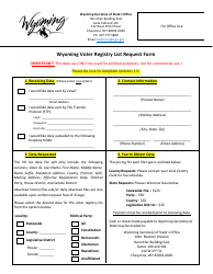 Wyoming Voter Registry List Request Form - Wyoming, Page 2