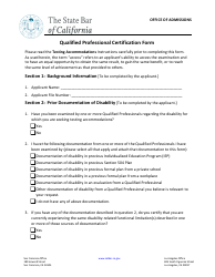 Qualified Professional Certification Form - California