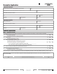 Document preview: Form FTB3500 Exemption Application - California