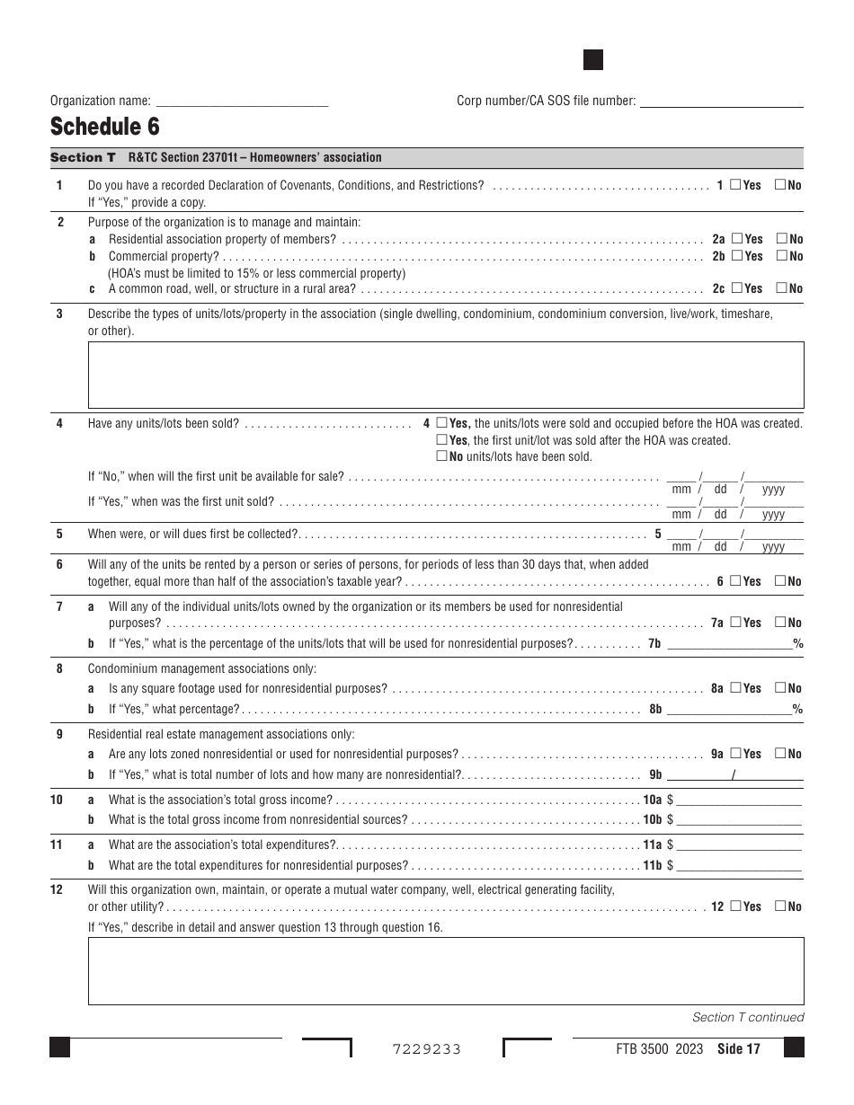 Form FTB3500 Exemption Application - California, Page 17