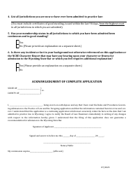 Petition and Application for Admission to the Wyoming State Bar by Military Spouse Attorney - Wyoming, Page 2