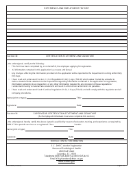 DHEC Form 0825 Employee Registration - X-Ray Equipment Services - South Carolina, Page 2