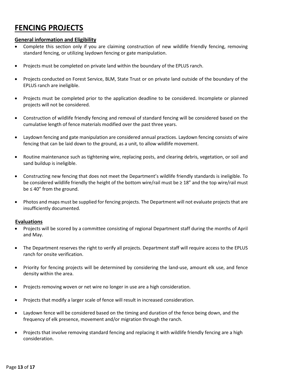 Eplus Habitat Incentive Program Application and Agreement - New Mexico, Page 13