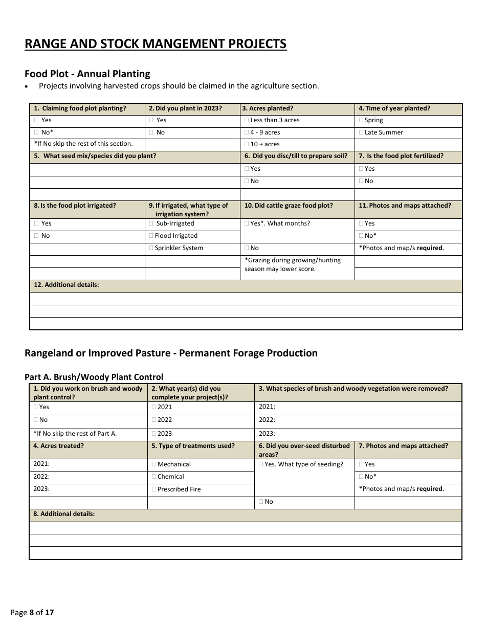 Eplus Habitat Incentive Program Application and Agreement - New Mexico, Page 8