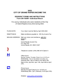 Document preview: Form GR-1040R Resident Tax Return - City of Grand Rapids, Michigan, 2023