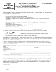 Maryland Form MW506AE RELO PACKAGE Application for Certificate of Full or Partial Exemption - Maryland, Page 6
