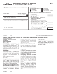 Maryland Form MW506NRS (COM/RAD-308) Maryland Return of Income Tax Withholding for Nonresident Sale of Real Property - Maryland, Page 3