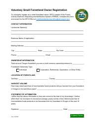 Document preview: Voluntary Small Forestland Owner Registration - Oregon