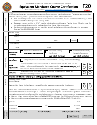 Document preview: Form F20 Equivalent Mandated Course Certification - Oregon