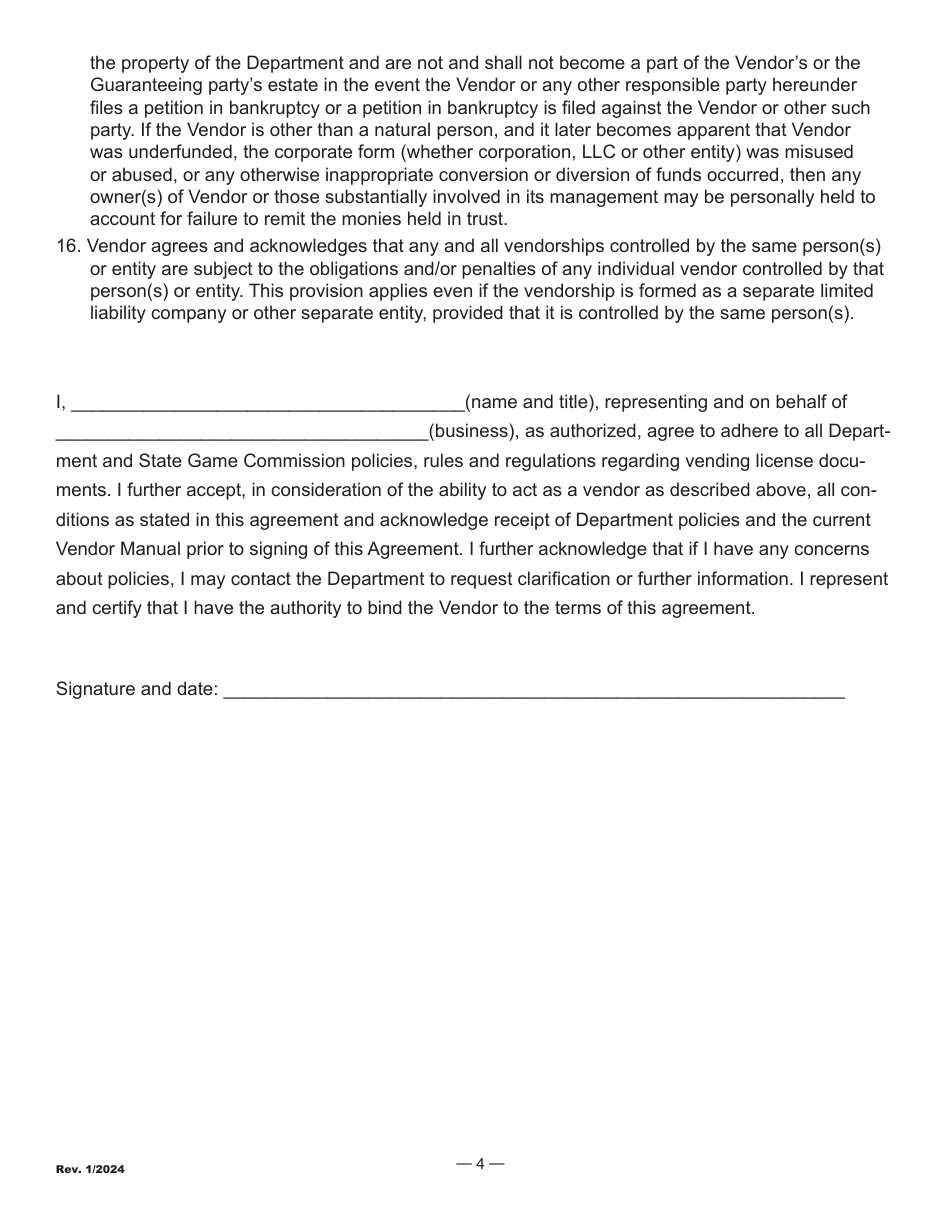 License Vendor Agreement - New Mexico, Page 4