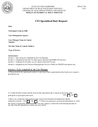 Form BEAS3790 Cfi Specialized Rate Request - New Hampshire