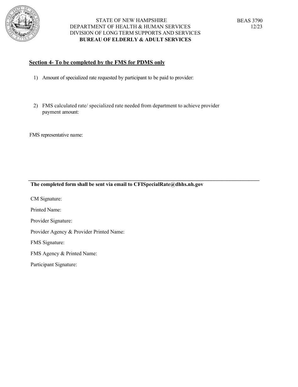 Form BEAS3790 Cfi Specialized Rate Request - New Hampshire, Page 3