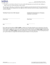Form WDVA0056A Application for Tribal Veterans Service Grant - Wisconsin, Page 2