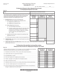 Document preview: State Form 49178 Schedule EZ Enterprise Zone Schedule - Indiana