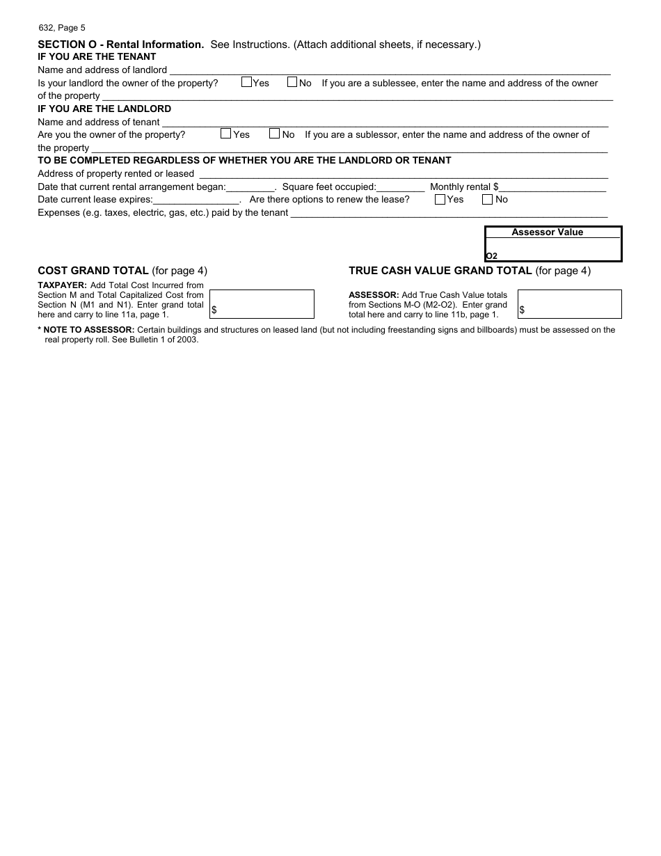 Form L-4175 (632) Personal Property Statement - Michigan, Page 5