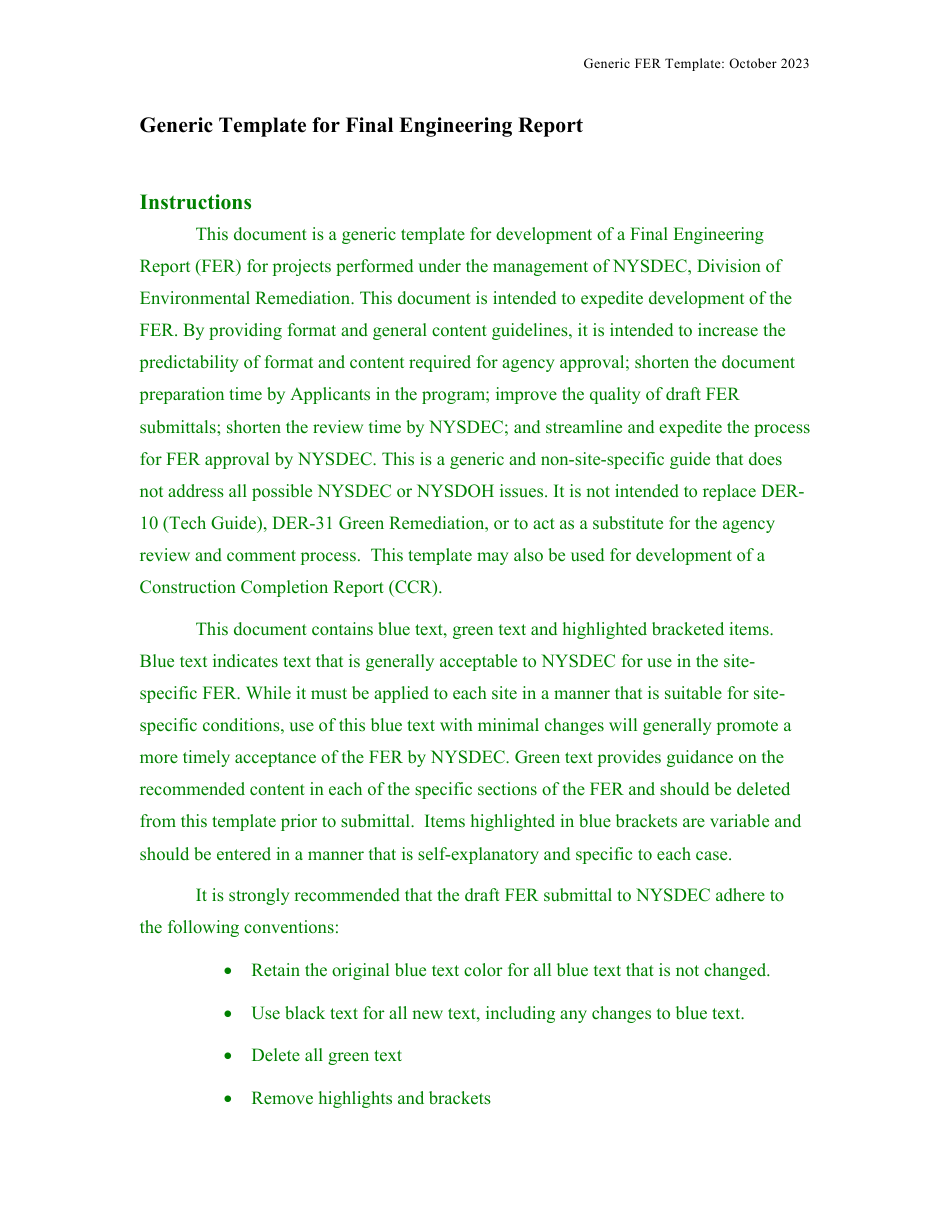 Checklist for Final Engineering Report (Fer) Approval - New York, Page 6