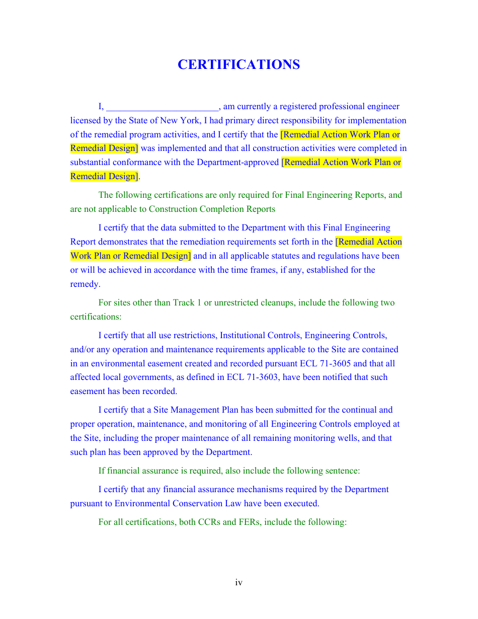 Checklist for Final Engineering Report (Fer) Approval - New York, Page 9