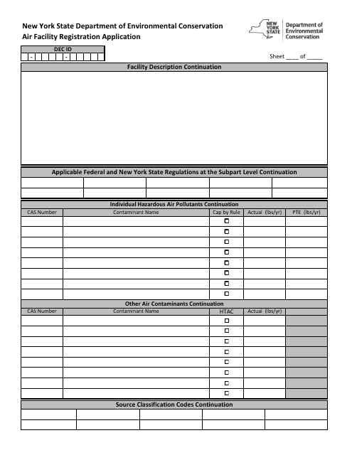 Air Facility Registration Application - New York Download Pdf