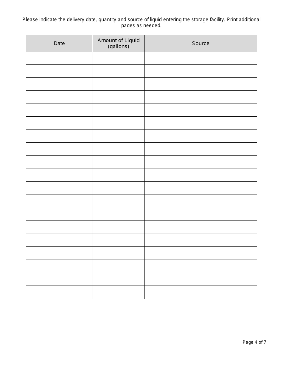 Permitted Liquid Storage Facility Annual Report - New York, Page 4